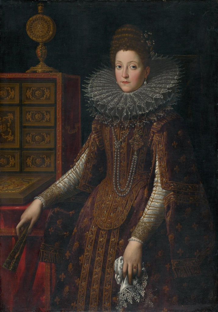 Portrait lady rich clothes
